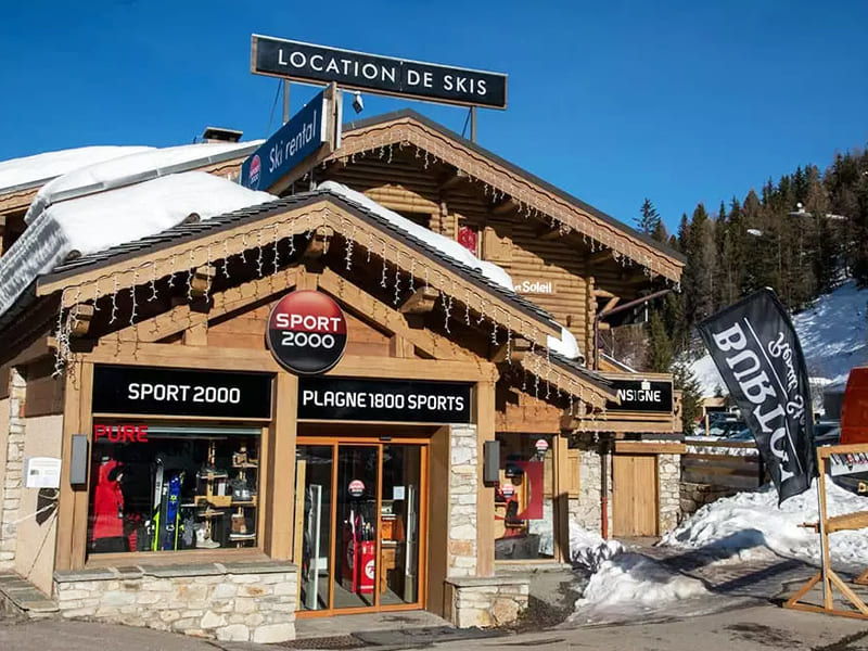 Magasin de location de ski Plagne 1800 Sports à Départ des pistes, La Plagne 1800