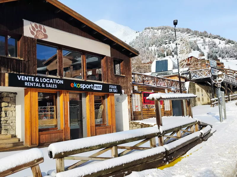 Magasin de location de ski Ekosport-Rent Foux de Ski à Étoile des neiges, La Foux d’Allos