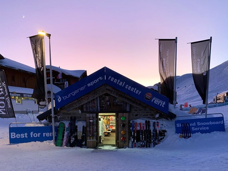 Magasin de location de ski Burgener Sport à Fiescheralp [direkt neben Luftseilbahn], Fiesch