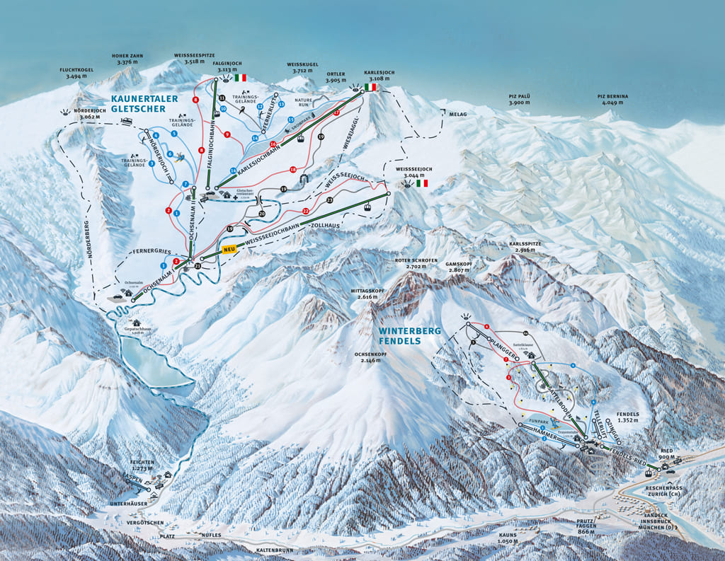 Skimap Ried im Oberinntal