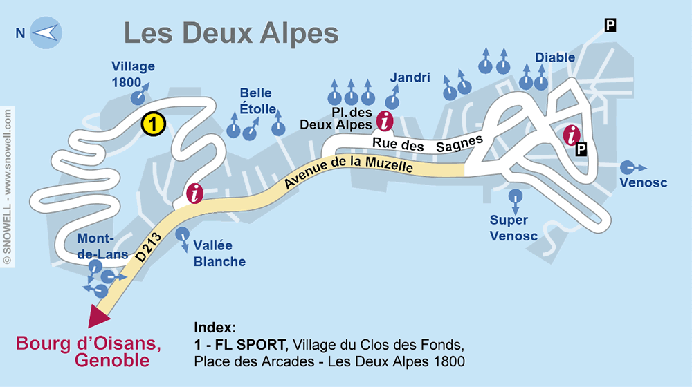 Location Ski Les Deux Alpes 1800 SNOWELL   Village Du Clos Des Fonds Place Des Arcades Les Deux Alpes 1800 Fl Sport Plan Les Deux Alpes 1800 1000 